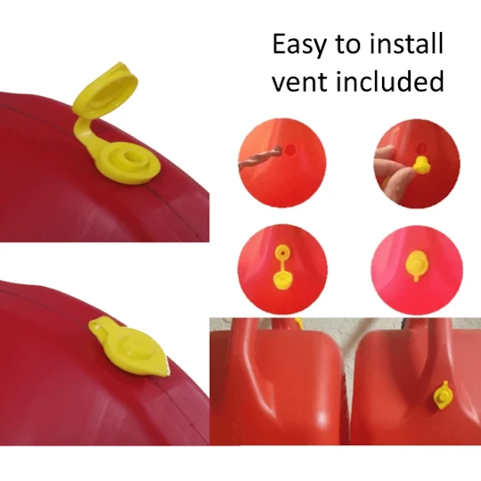 Old Style Gas Can Spout Replacement Kit – 3 Pack – Includes Nozzles, Screw Collar & Vent Caps
