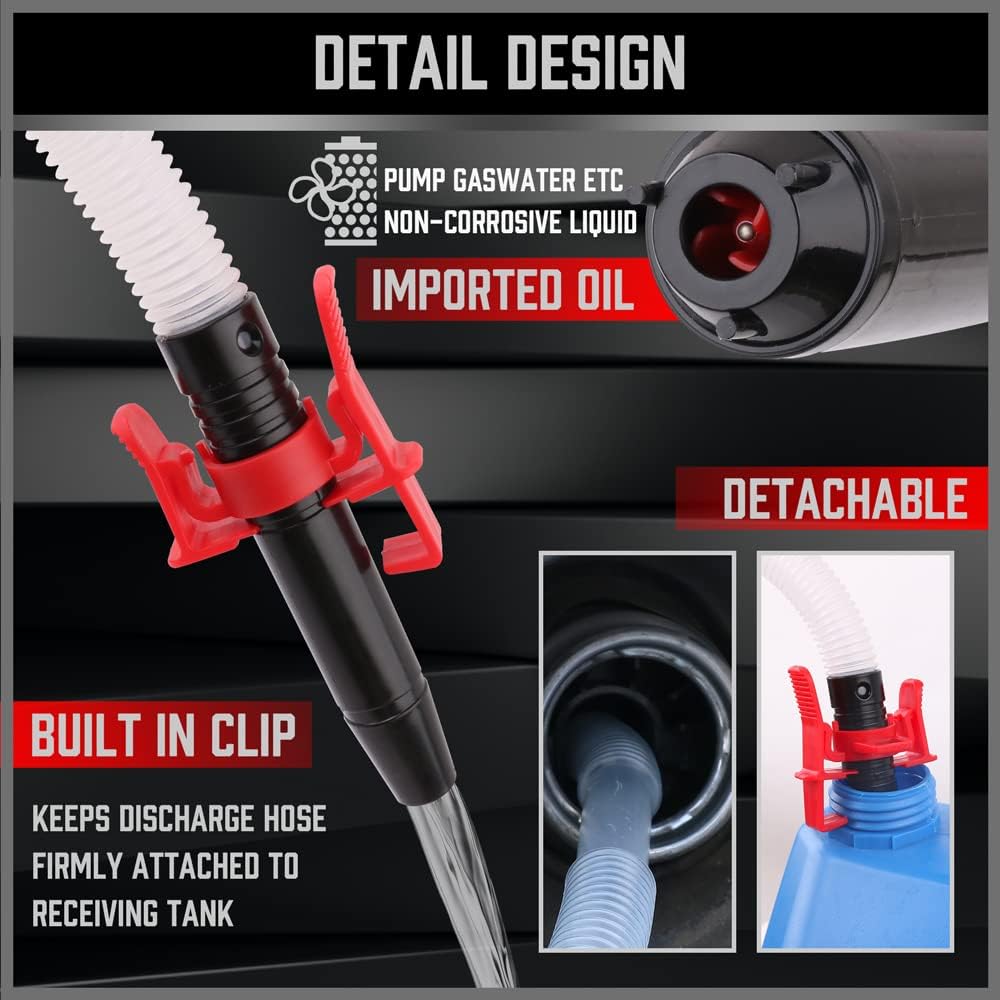 Electric Hand Pump, Portable Transfer Pump Battery Powered Siphon Liquid Extractor 2.2GPM, For Gasoline Diesel Fuel