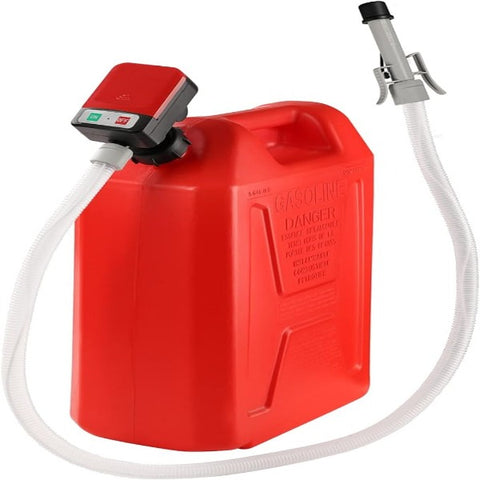 Automatic Fuel Transfer Pump - AA Battery Powered, Gas Pump With Quick Flow Control & Stop with Extra Long Hose, Portable Gas Pump for Oil, Diesel, Gasoline