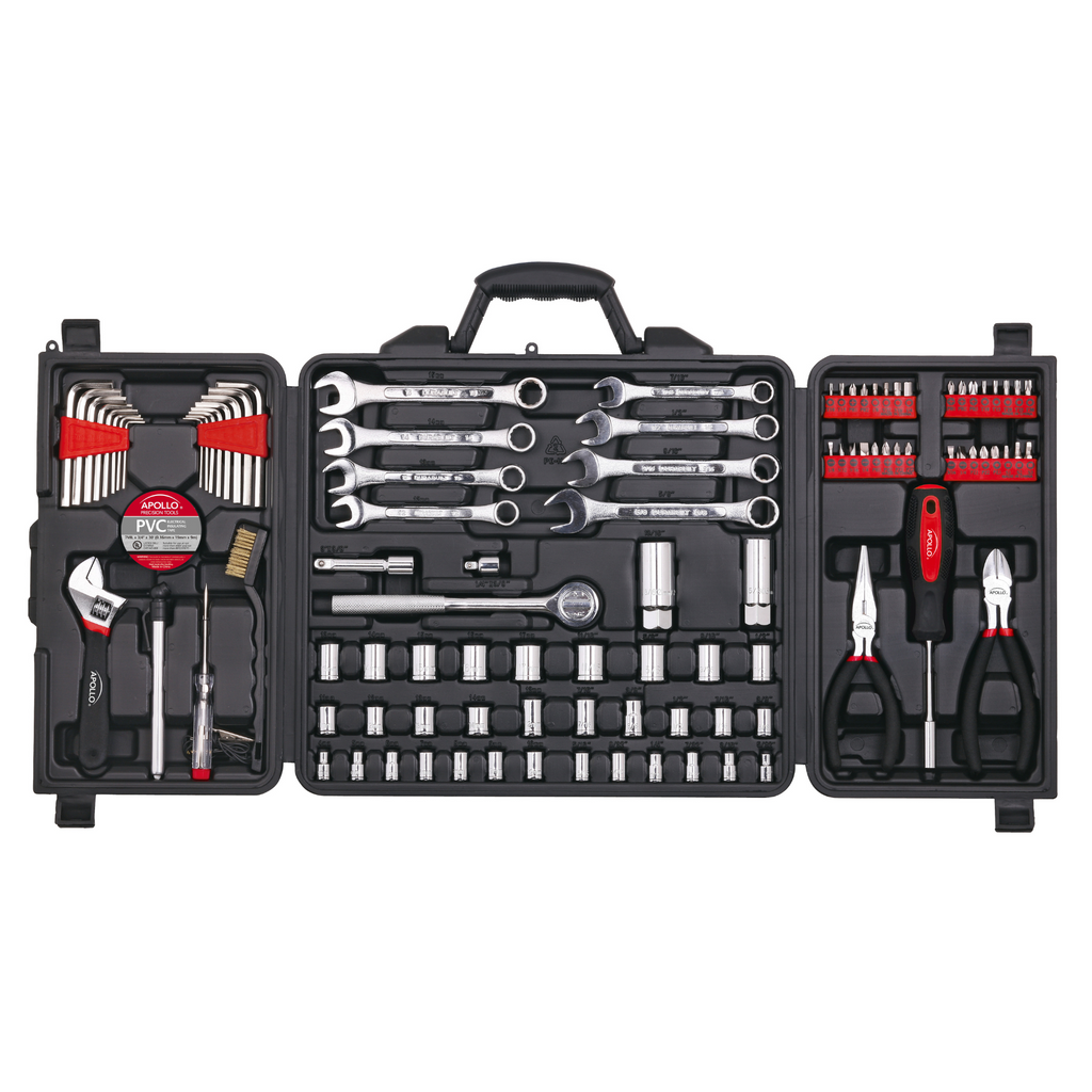 101 Piece SAE & Metric Mechanic Tool Set for Vehicle and Home Maintenance