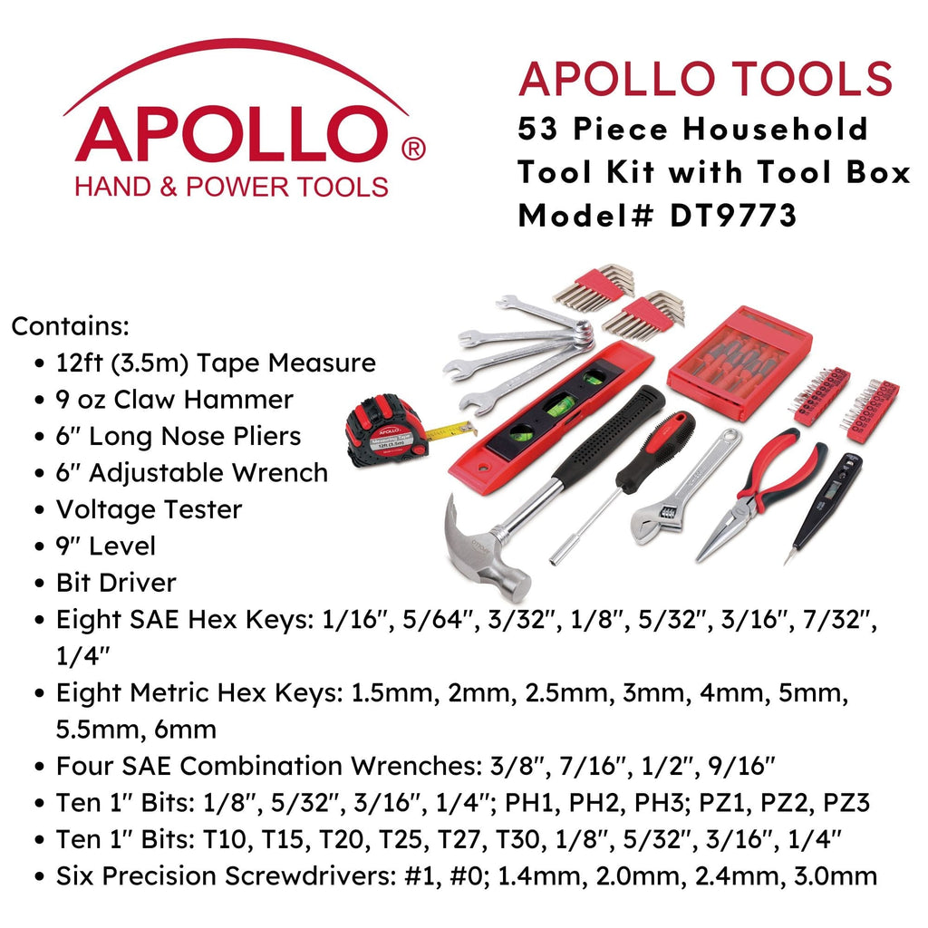 53 Piece Household Tool Box Set
