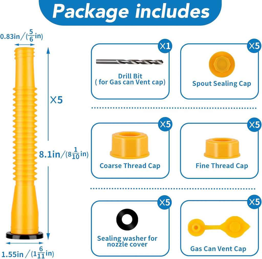 5 pack Gas Can Spouts | Bargain Bundle