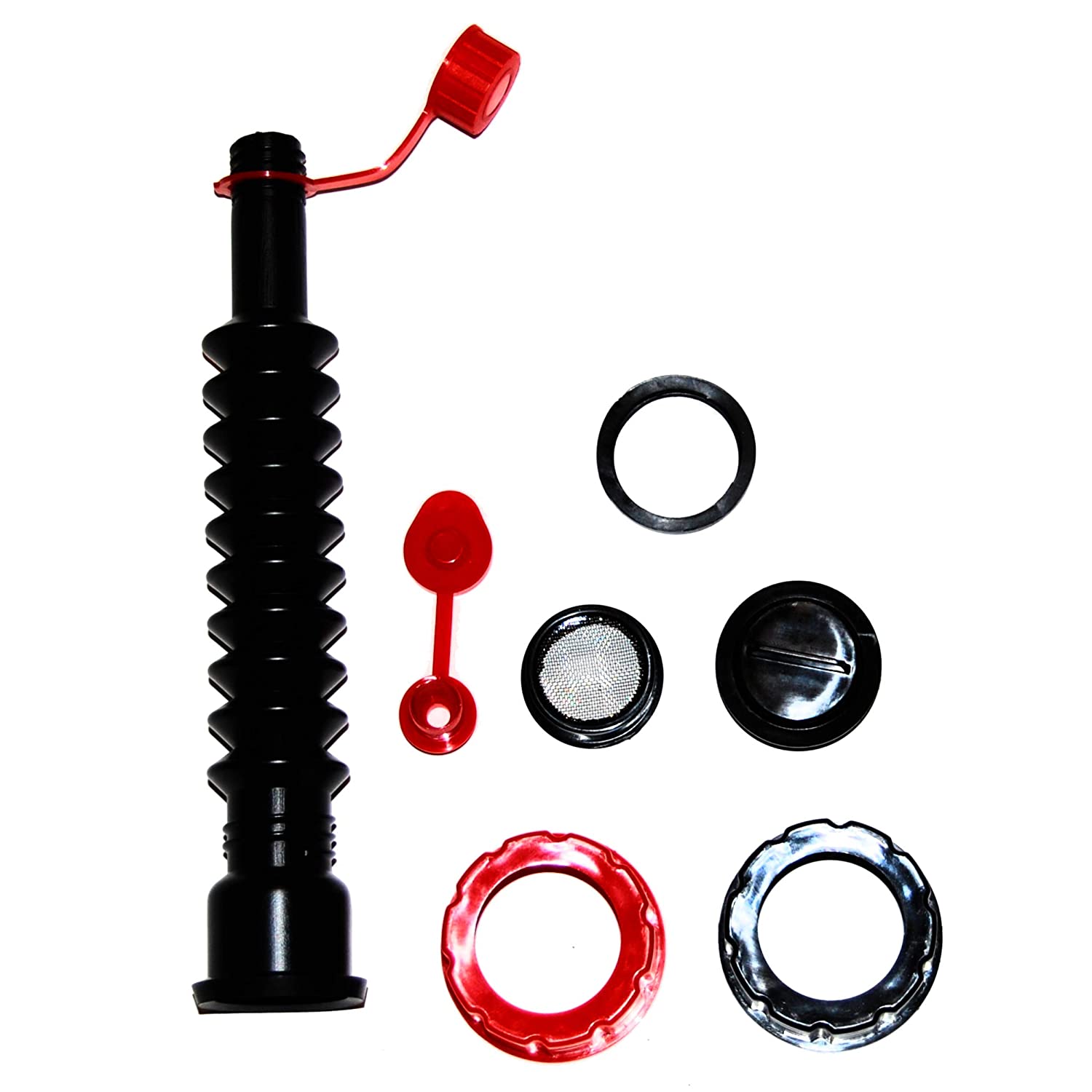 Gas Can Spout Replacement, Gas Can Nozzle Kit with Screw Collar Caps,  Gasket Stopper,and 2 Kinds Gas Can Vent Cap for Most Style Gas Can, Highly